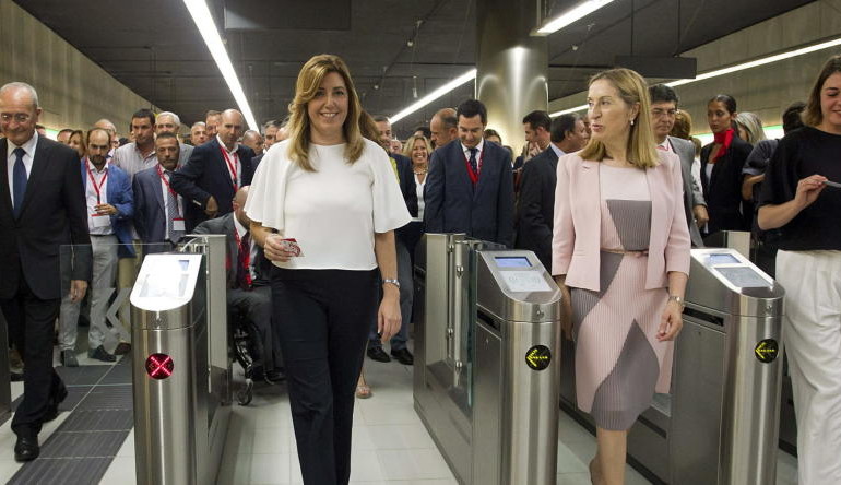 Díaz y Pastor estrenan el Metro de Málaga: ni wifi, ni mamparas… y 5 manifestaciones