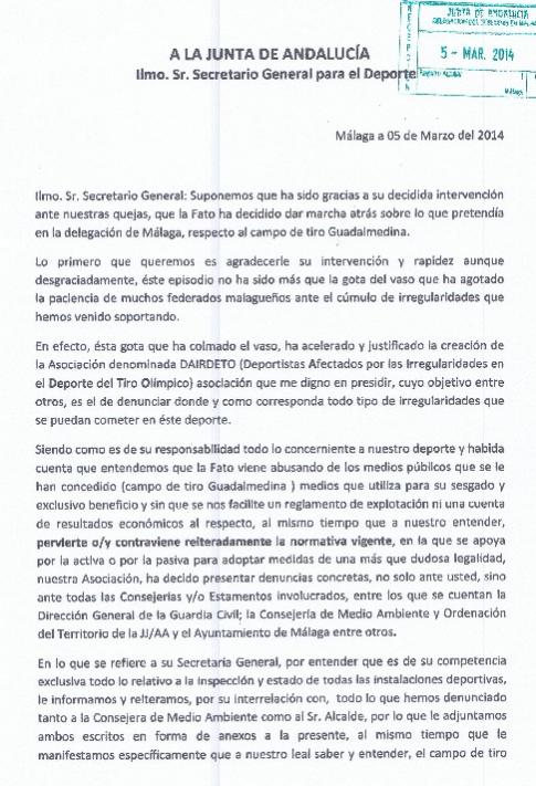 La Junta rechaza investigar las cuentas de la Federación Andaluza de Tiro Olímpico