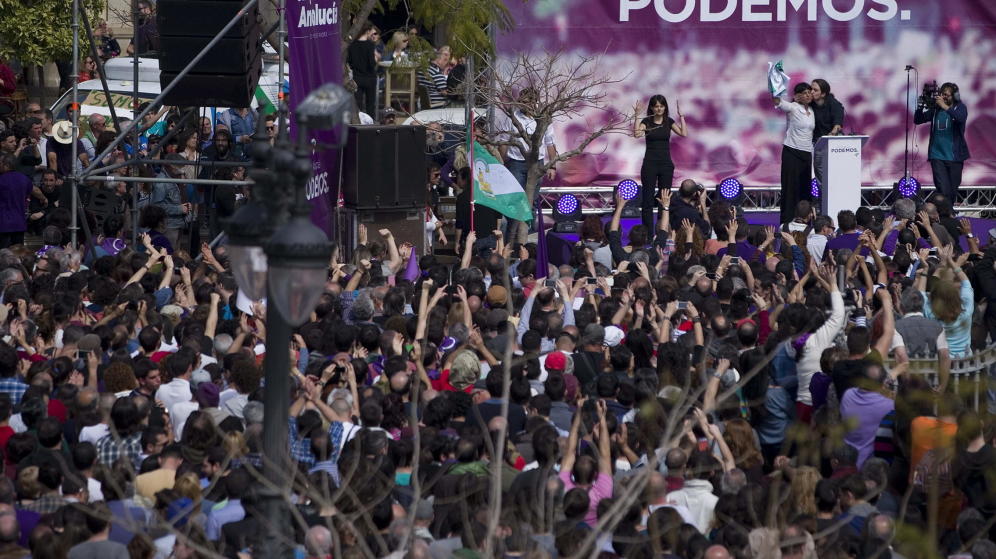 Ex altos cargos de la Junta y ‘heavies’: retrato-robot de los mítines de Podemos
