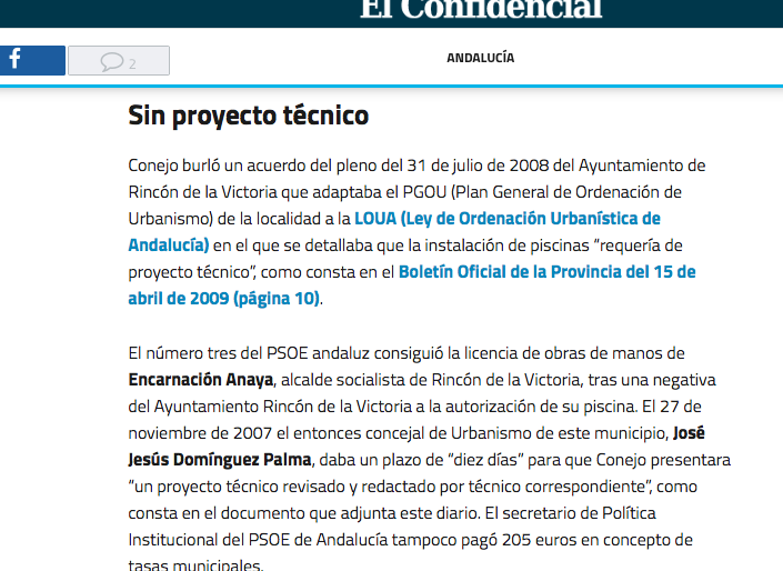 «Causa compleja» contra la piscina del número 3 de Susana Díaz